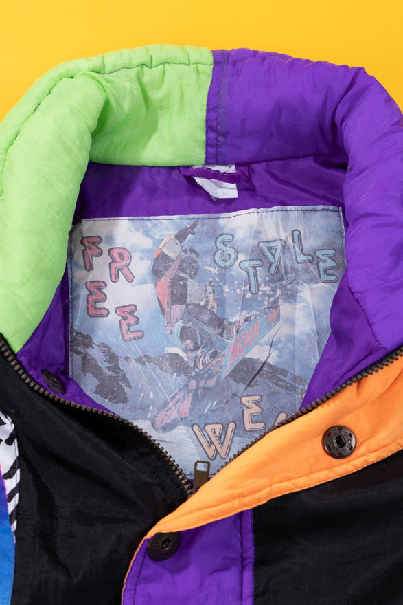 Vintage 80s Hibernia Free Style Wear Quarter Zip Ski Jacket