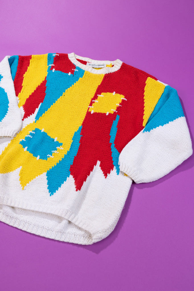 Vintage 80s Renso Fabiani Hand Knitted Sweater