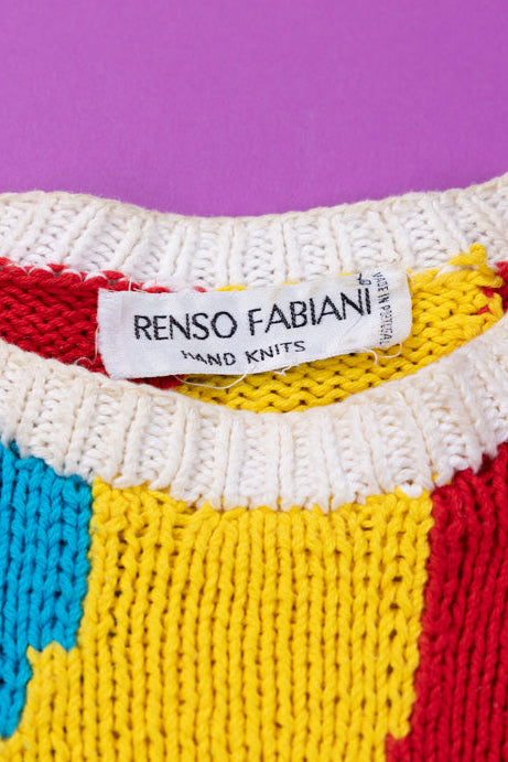 Vintage 80s Renso Fabiani Hand Knitted Sweater