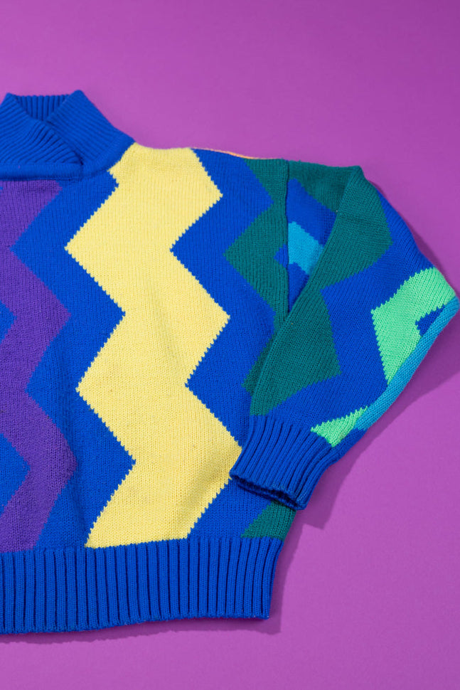 Vintage 80s Retro Wool Knitted Turtleneck Sweater