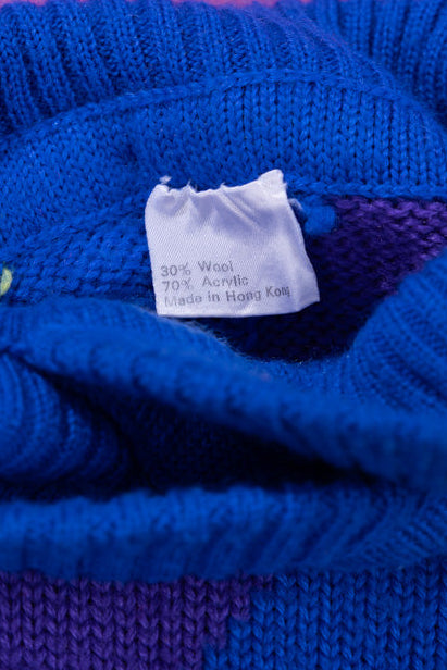 Vintage 80s Retro Wool Knitted Turtleneck Sweater