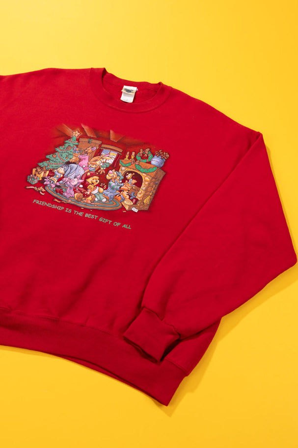 Vintage 90s Disney Winnie The Pooh Friendship Christmas Crewneck
