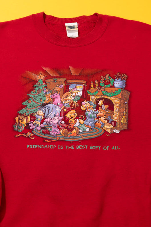 Vintage 90s Disney Winnie The Pooh Friendship Christmas Crewneck