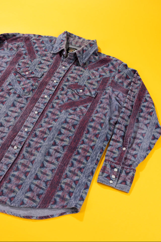 Vintage 80s Saddle King Western Long Sleeve Button Up