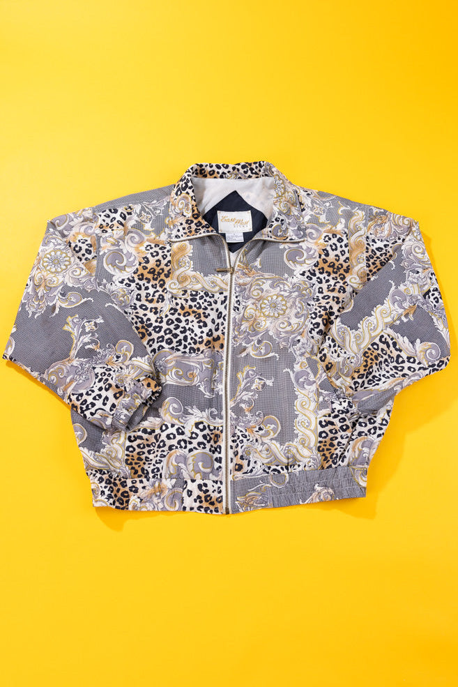 Vintage 90s East West Silks Cheetah Prink Jacket