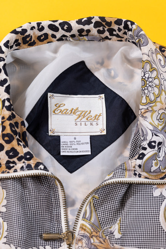 Vintage 90s East West Silks Cheetah Prink Jacket