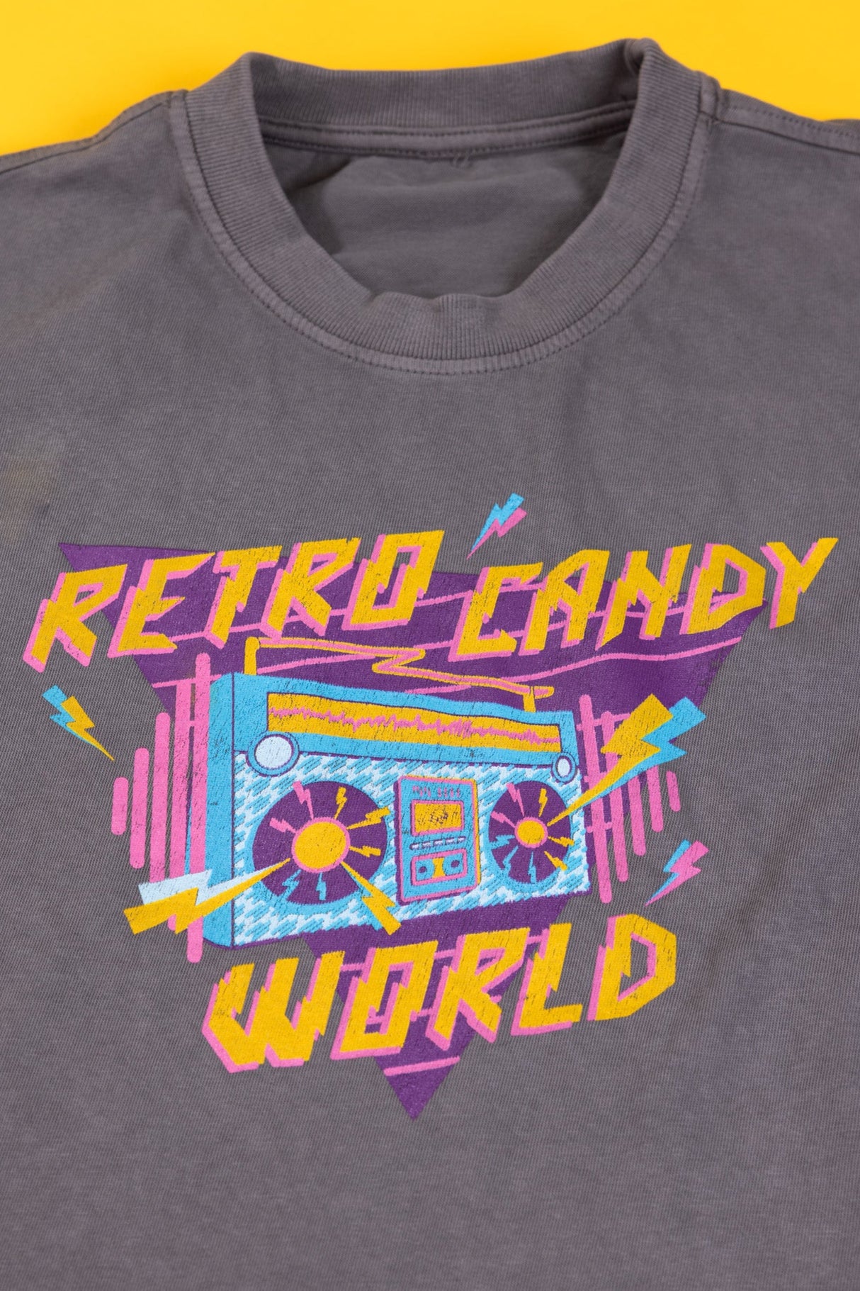 Retro Boombox T-shirt (Washed Grey)