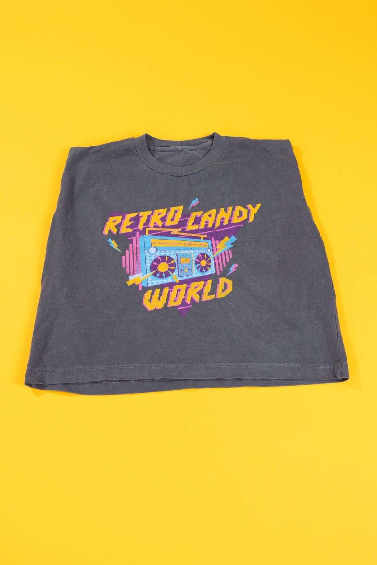 Retro Boombox Muscle Crop (Vintage Black)