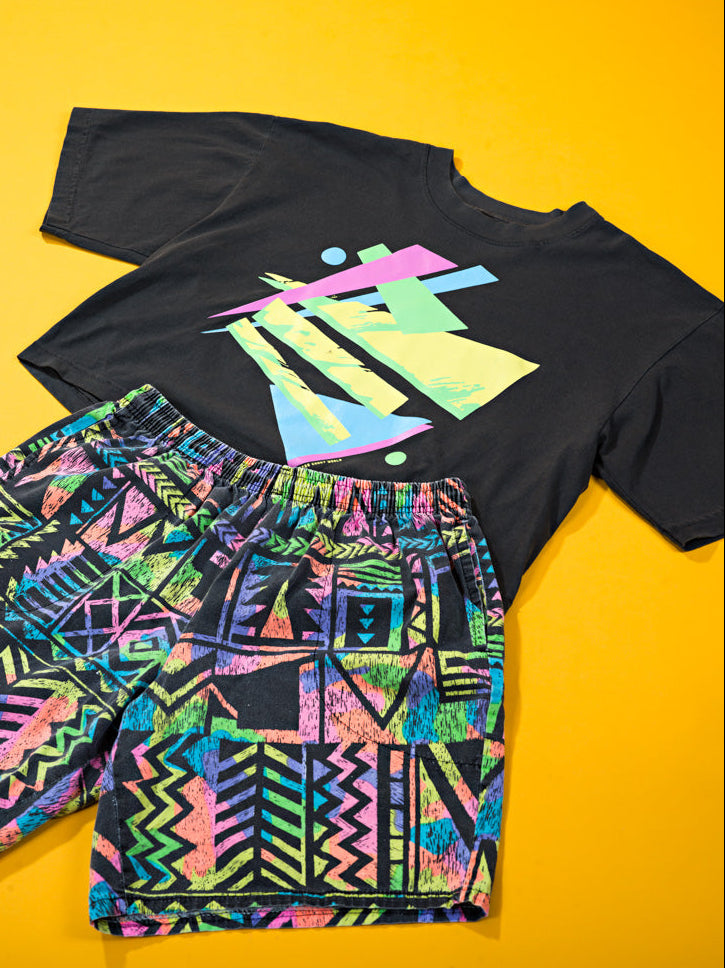 RCW Retro Chaos 2 Crop Tee (Faded Black/White)