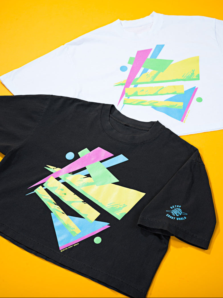 RCW Retro Chaos 2 Crop Tee (Faded Black/White)
