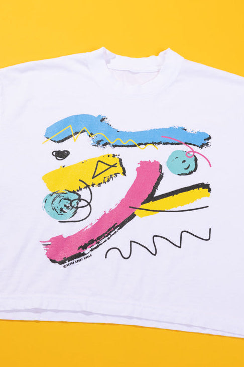 RCW Retro Chaos 1 Crop Tee (Faded Black/White)