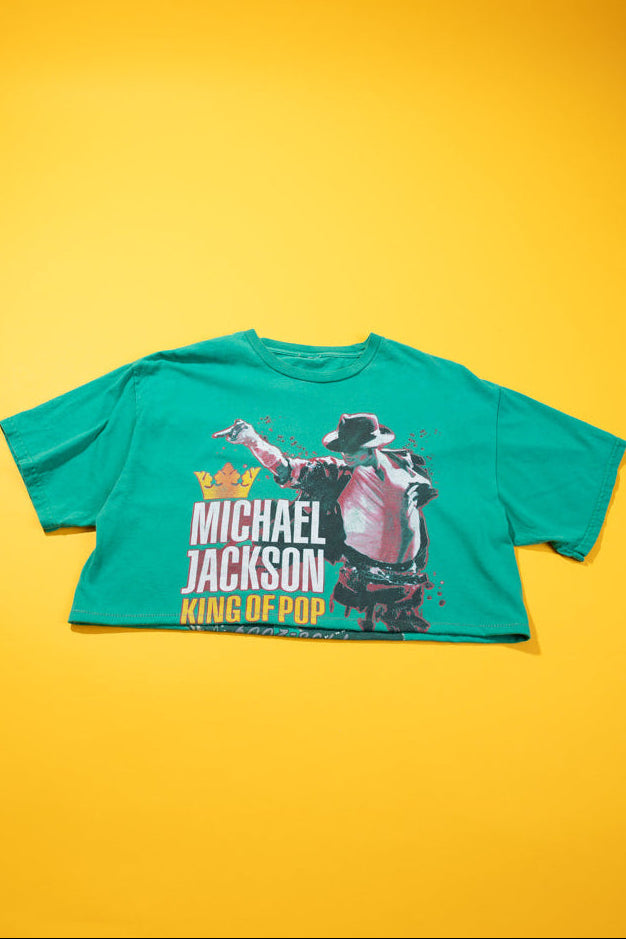 Upcycled Y2K Michael Jackson Crop Top