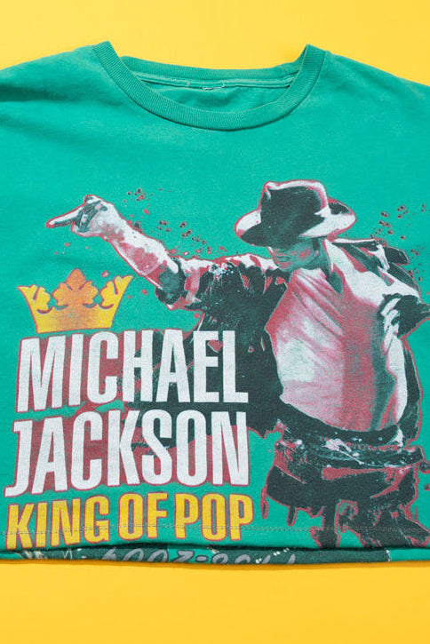 Upcycled Y2K Michael Jackson Crop Top
