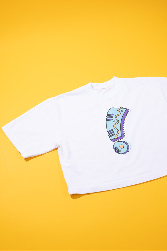 RCW Retro Energy Crop Top (Black/White)