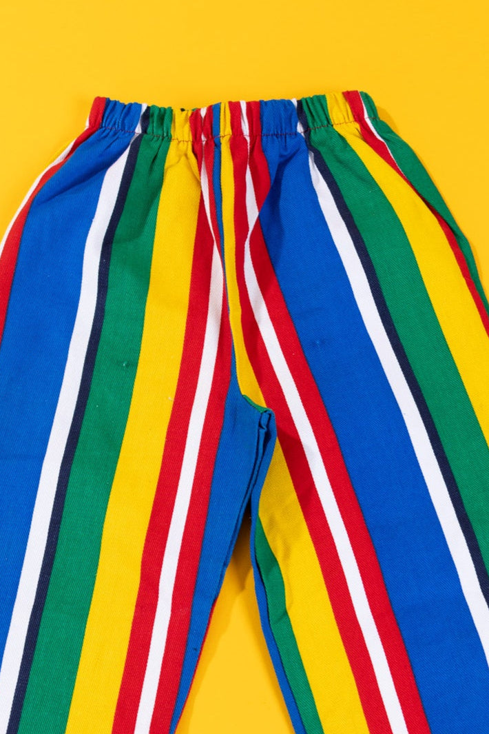 Vintage 90s Striped Color Block Pants (Kids - 4)