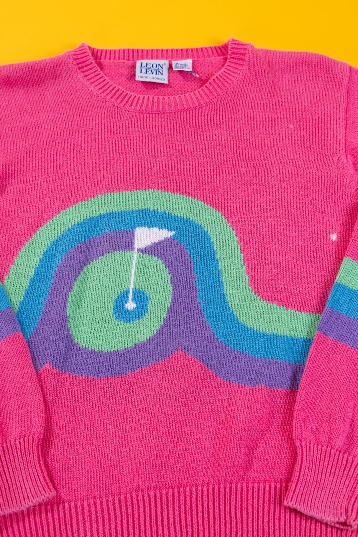 Vintage 80/90s Leon Levin Hand Loomed Golf Sweater