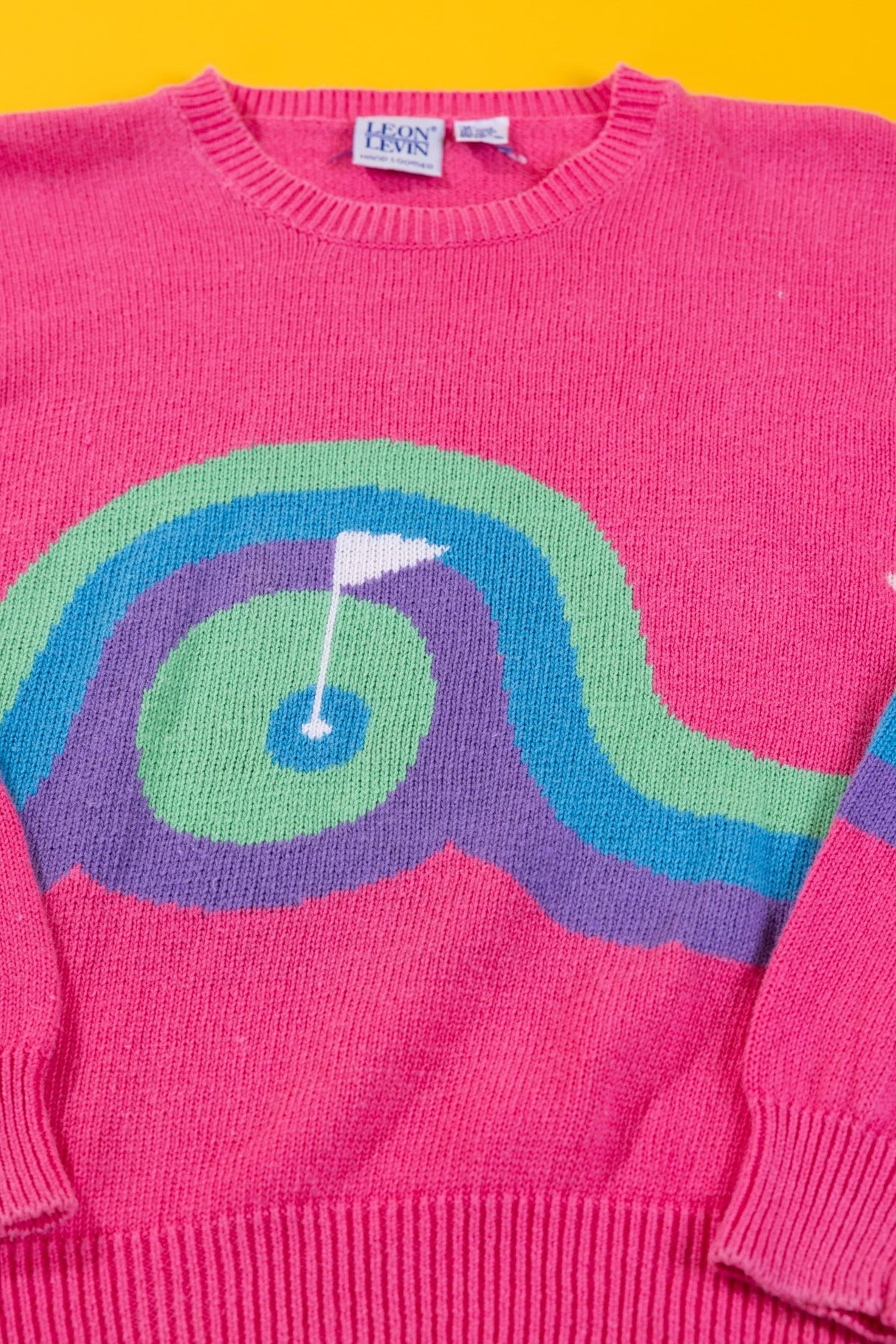Vintage 80/90s Leon Levin Hand Loomed Golf Sweater