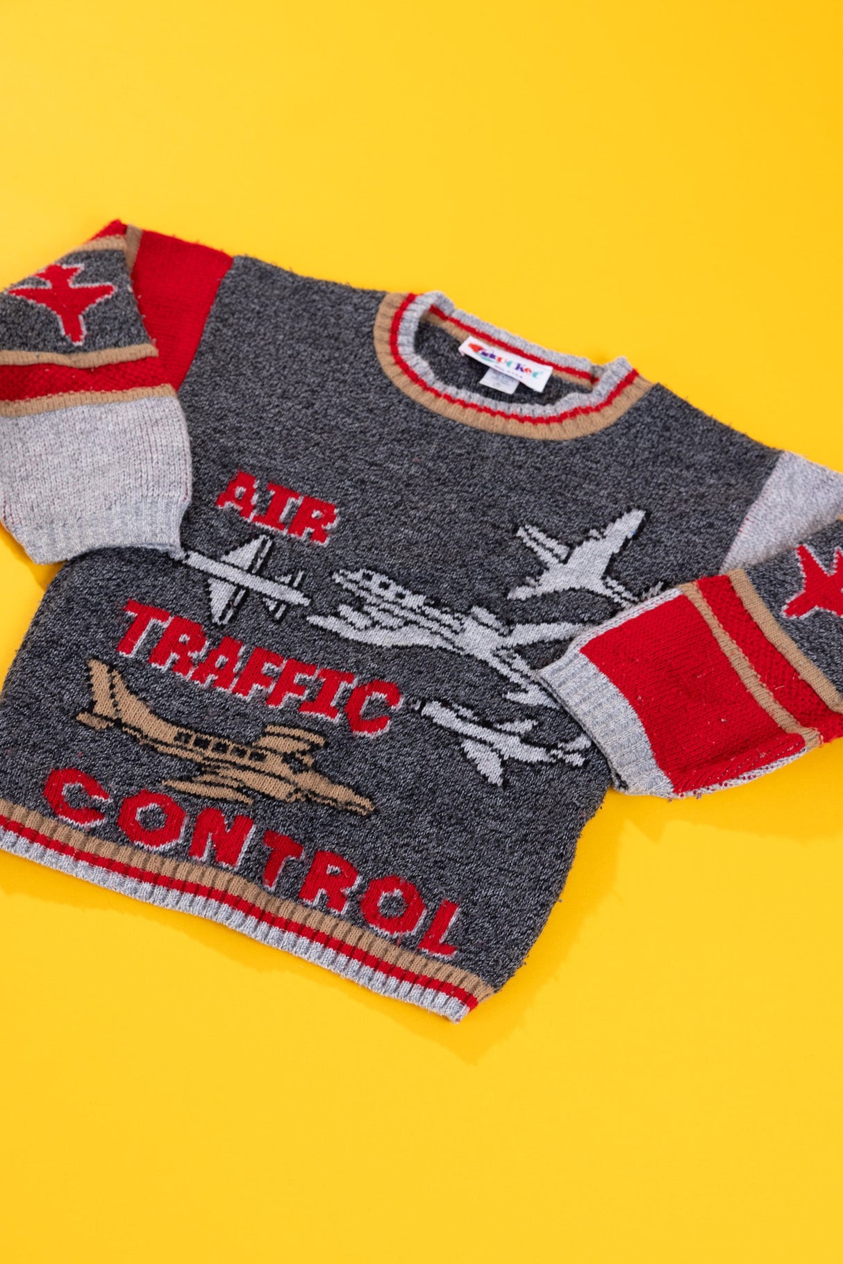 Vintage 90s Air Traffic Control Sweater (Kids - 7)