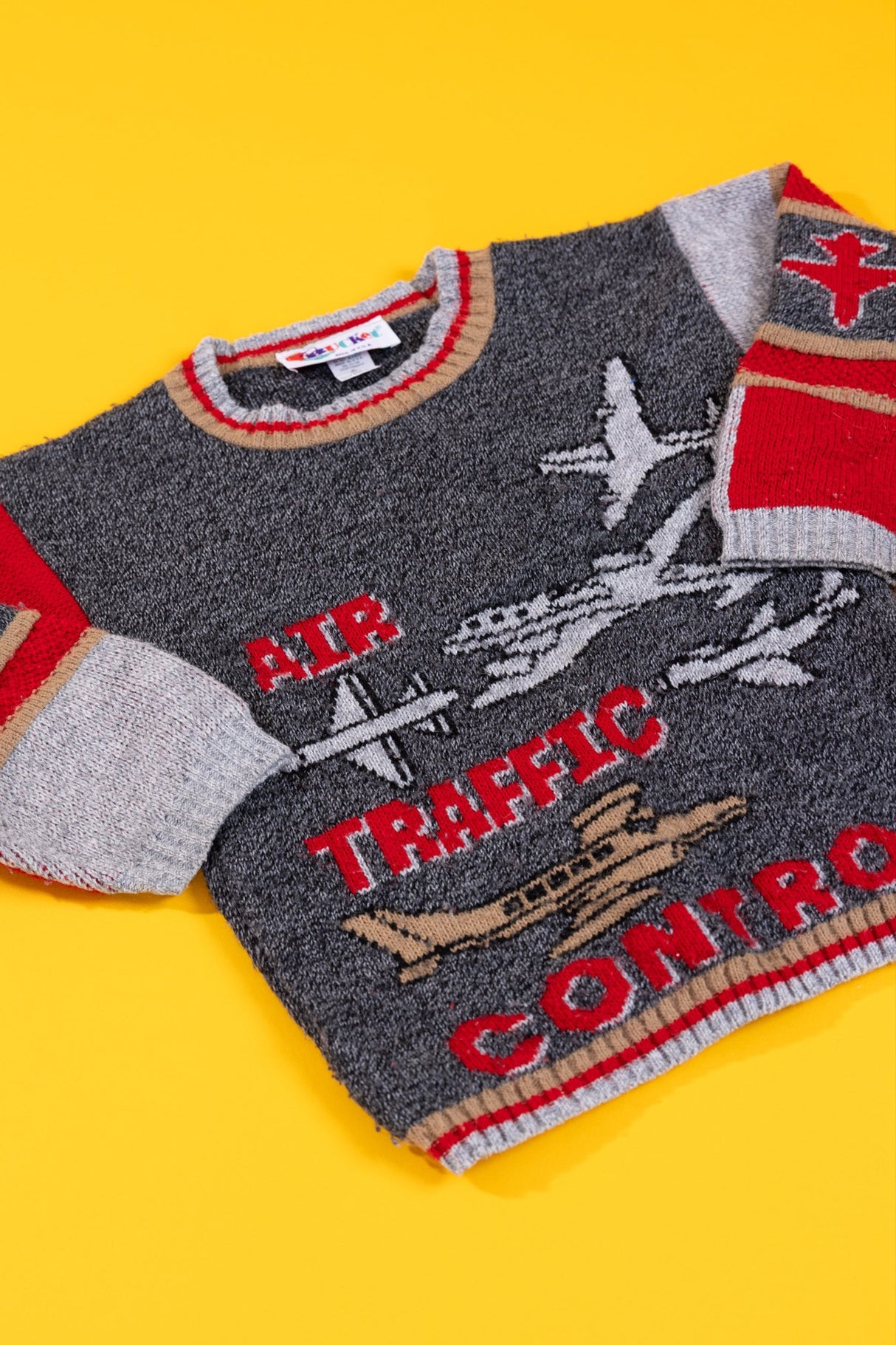 Vintage 90s Air Traffic Control Sweater (Kids - 7)