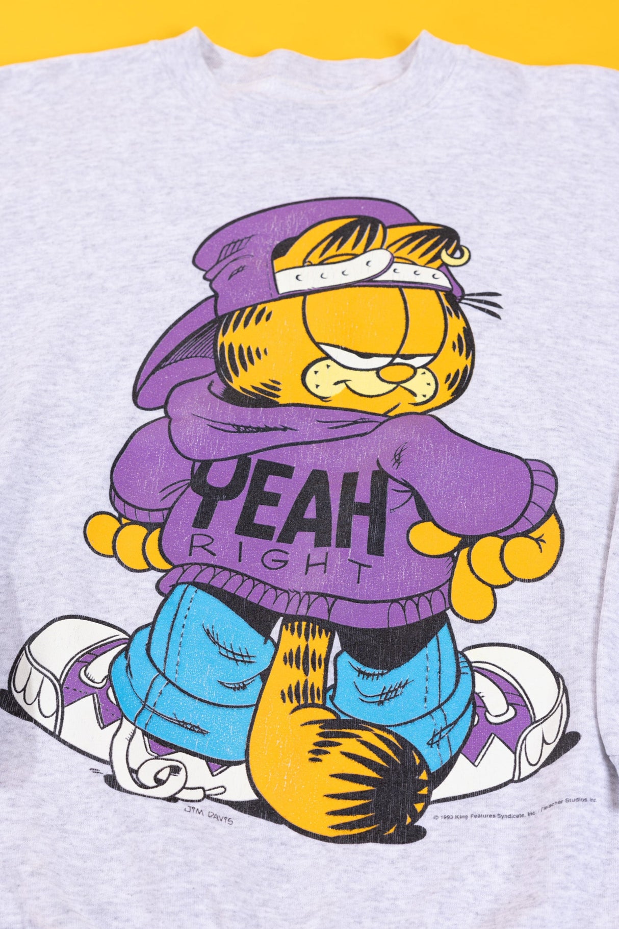 Vintage 1993 Garfield Yeah Right Crewneck