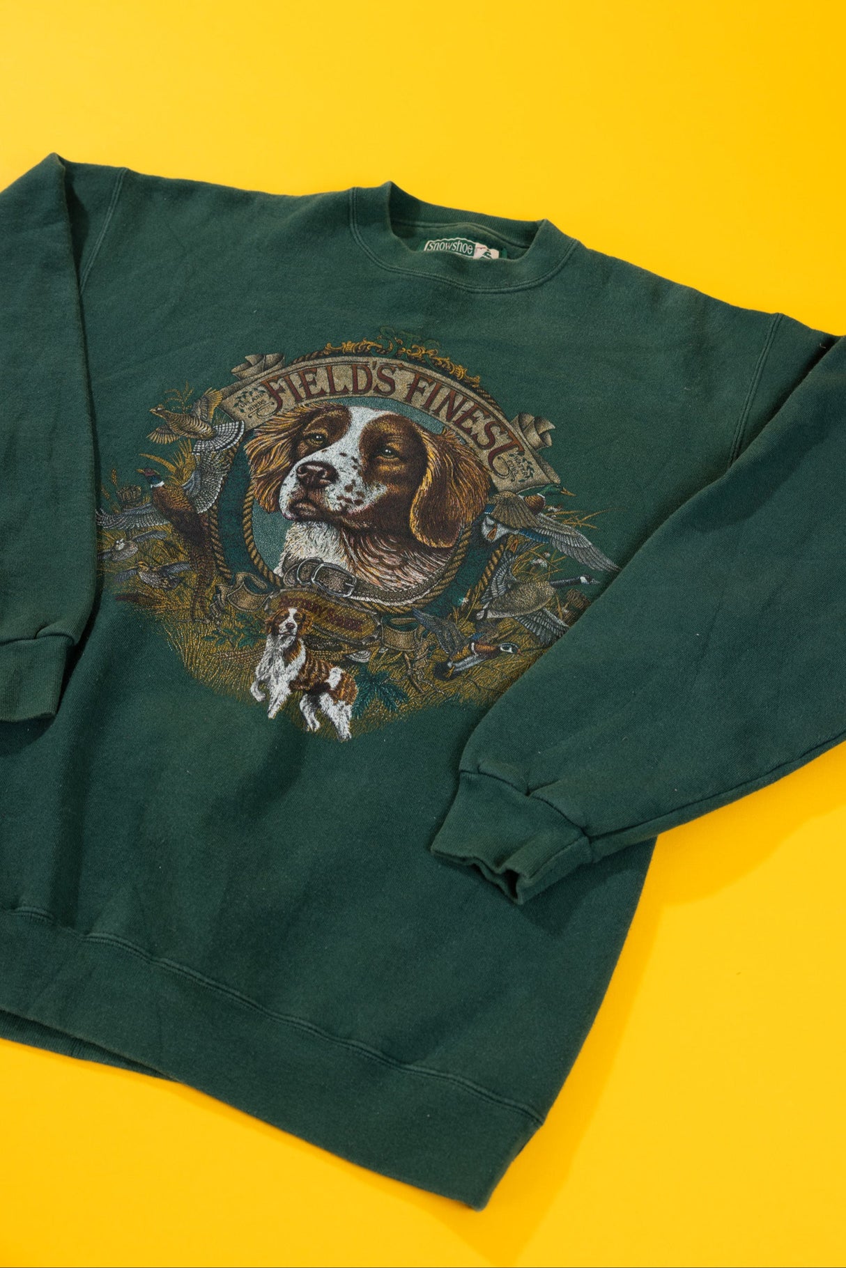 Vintage 90's Fields Finest Dog Brittany Spaniel Crewneck