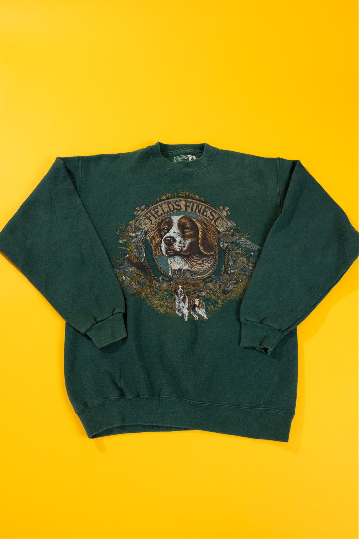 Vintage 90's Fields Finest Dog Brittany Spaniel Crewneck