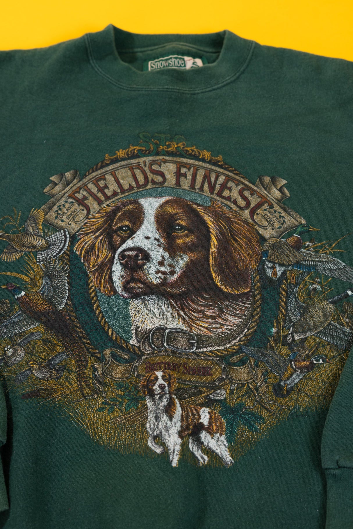 Vintage 90's Fields Finest Dog Brittany Spaniel Crewneck