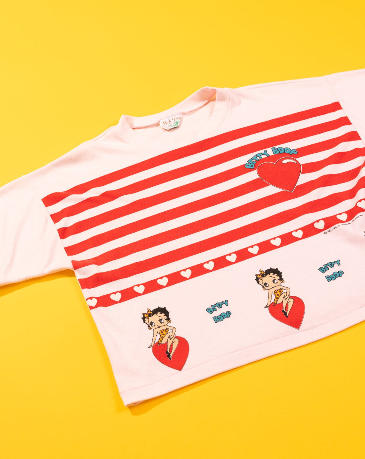 Rare Vintage 1987 Betty Boop Valentines Day Crop Top