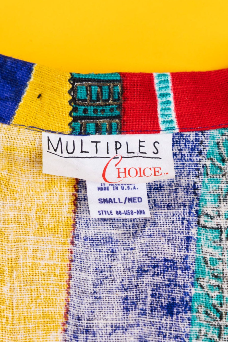 Vintage 80s Multiples Choice Retro Striped Blazer