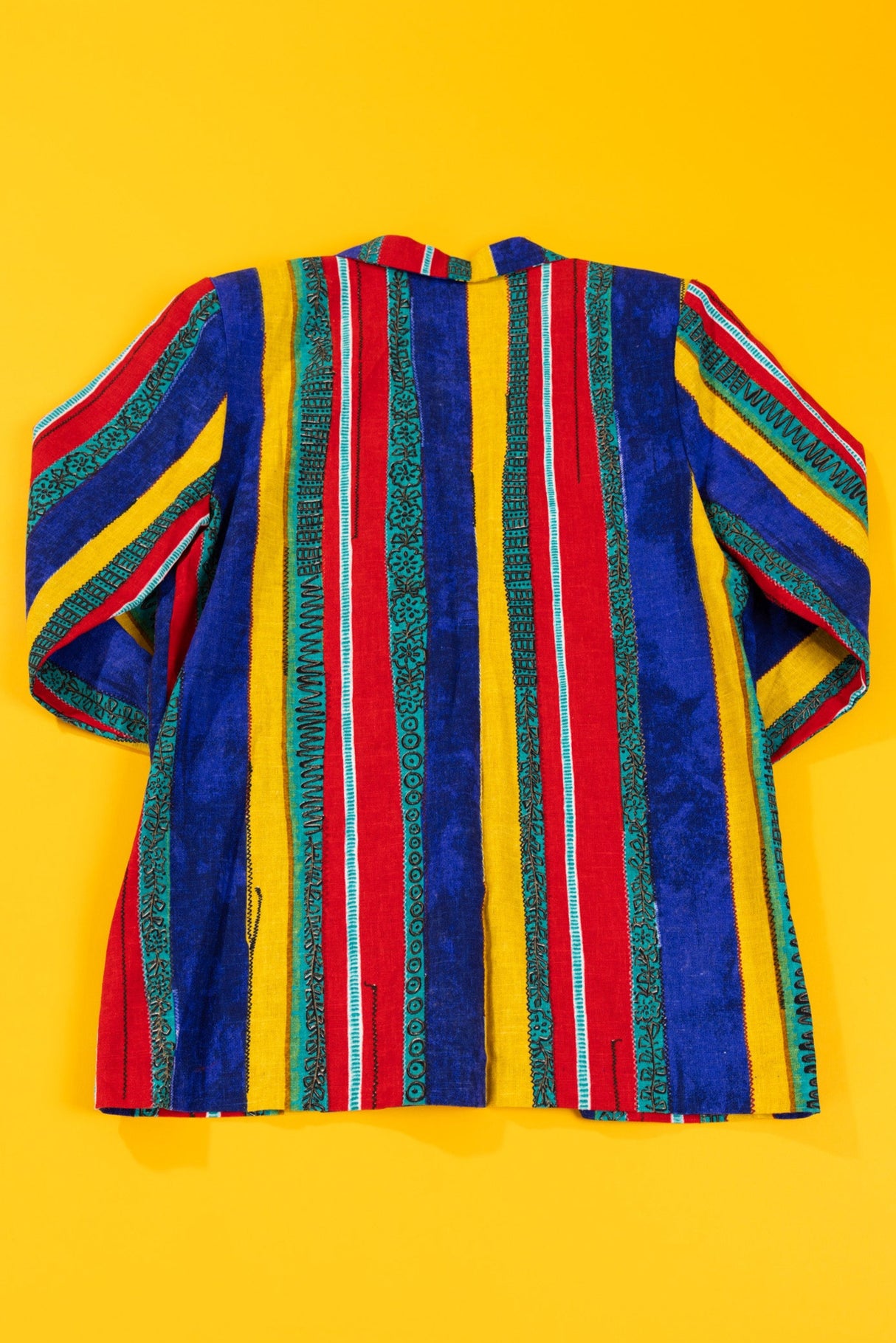 Vintage 80s Multiples Choice Retro Striped Blazer