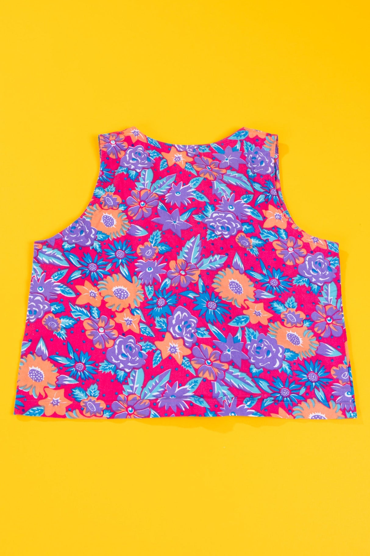 Vintage 80s E.Z. Spirit Floral Crop Top Tank