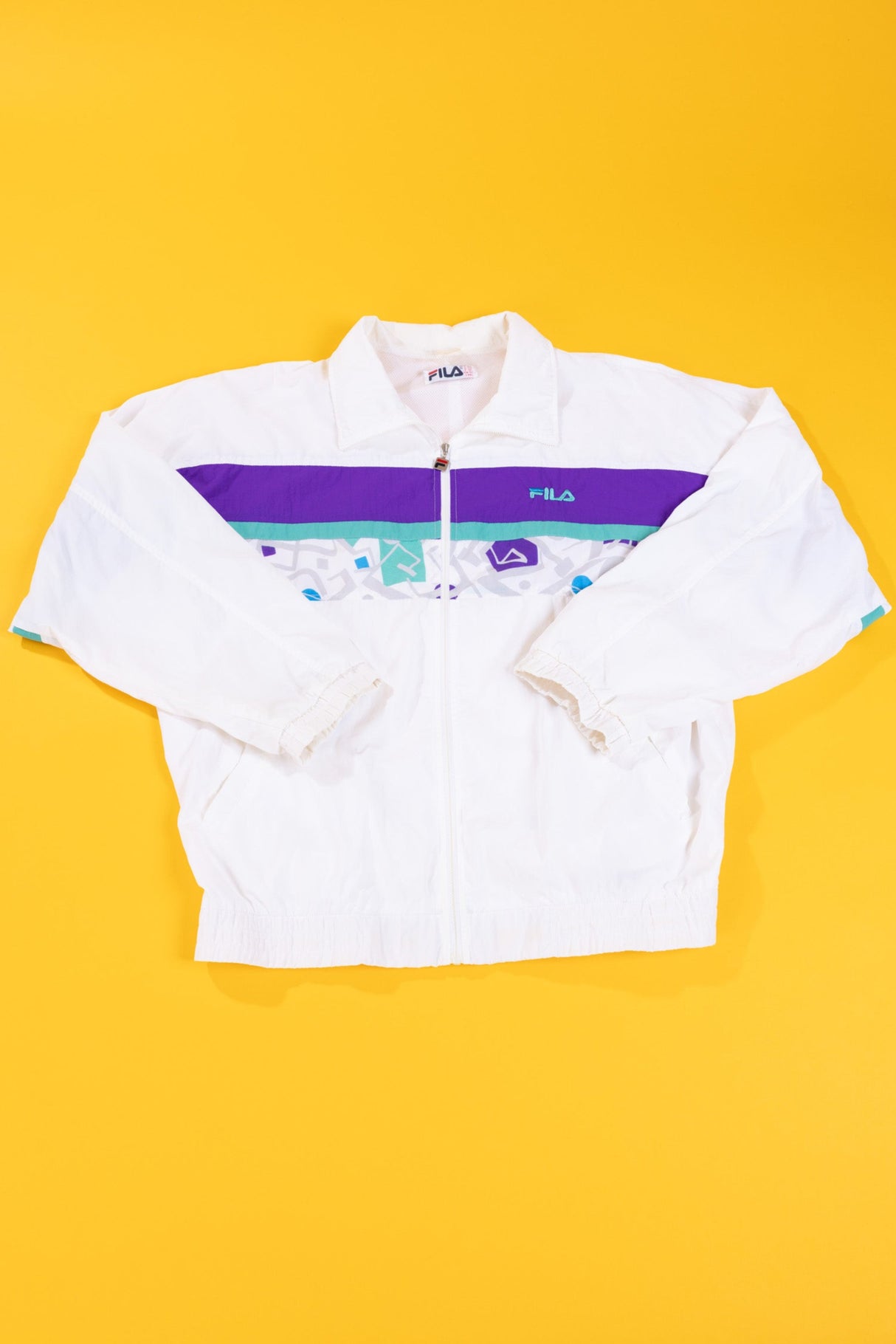 Vintage 90s Fila Floral Windbreaker Jacket