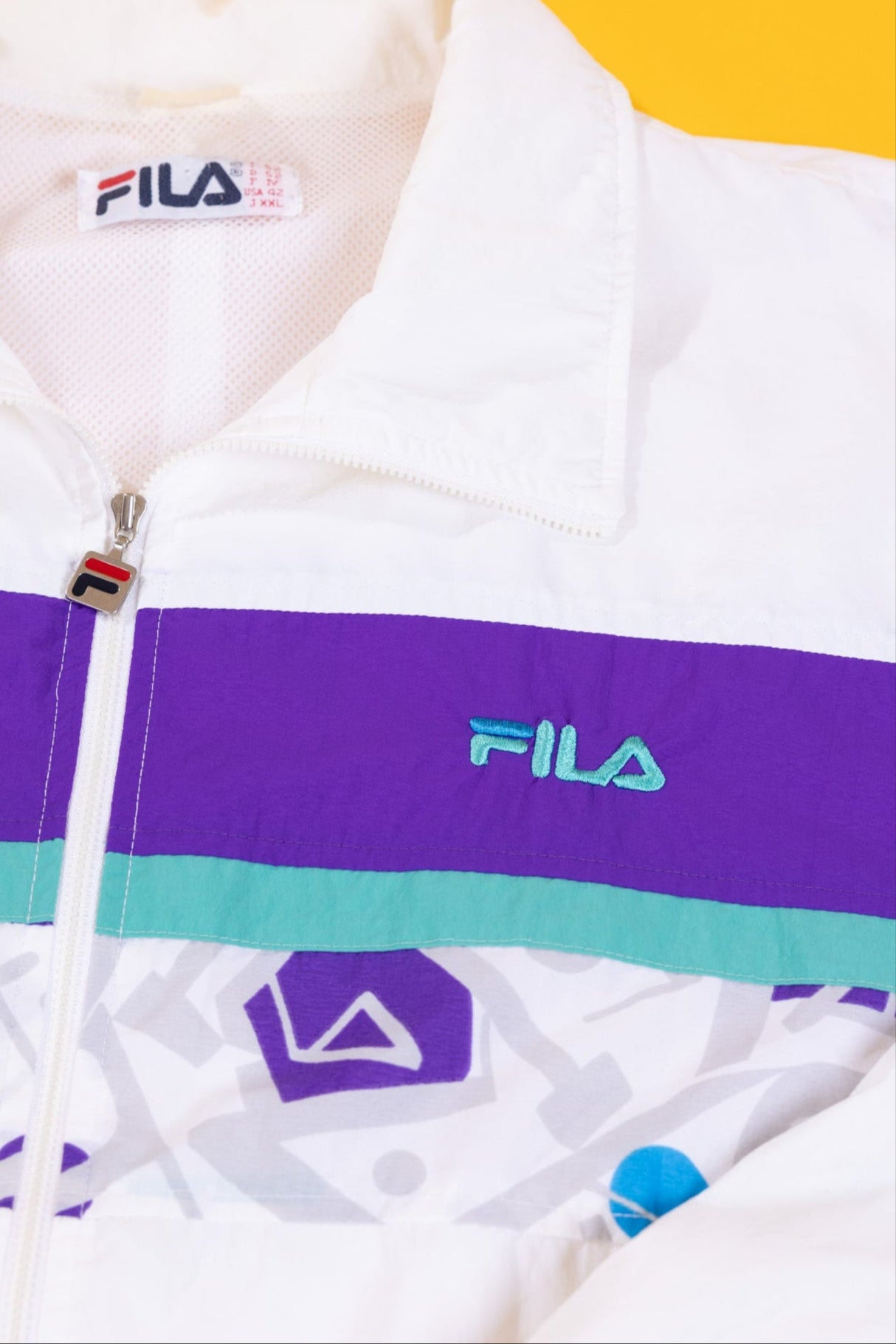 Vintage 90s Fila Floral Windbreaker Jacket