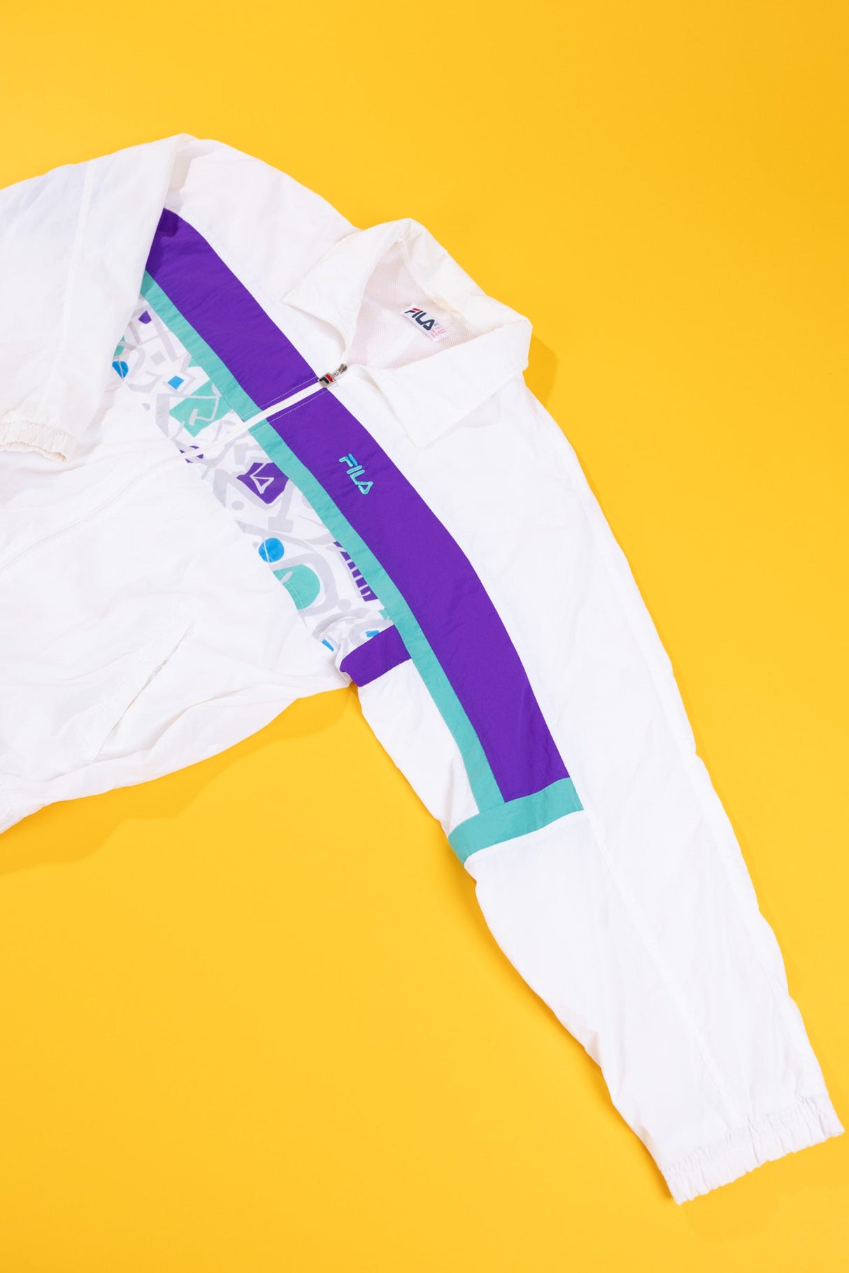 Vintage 90s Fila Floral Windbreaker Jacket