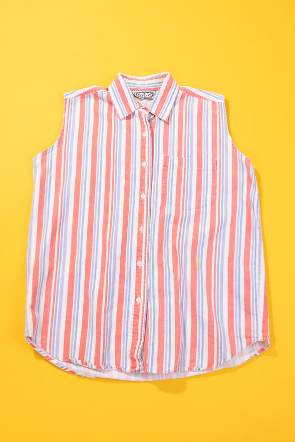Vintage 90s Bonjour Sleeveless Button Up
