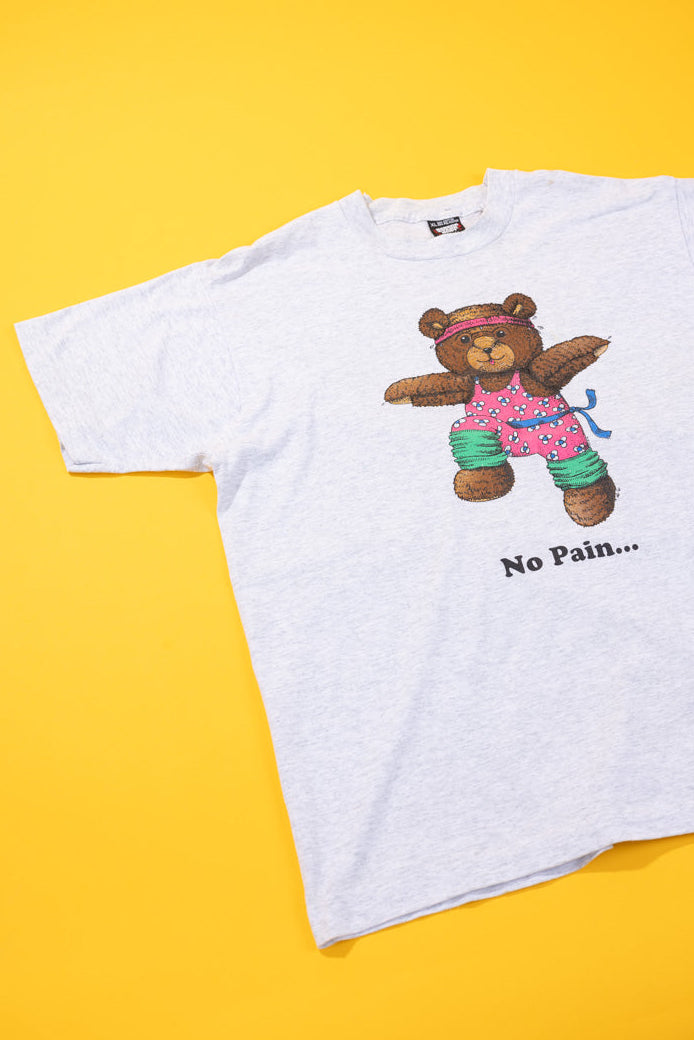 Vintage 1992 No Pain No Gain Teddy Bear T-shirt