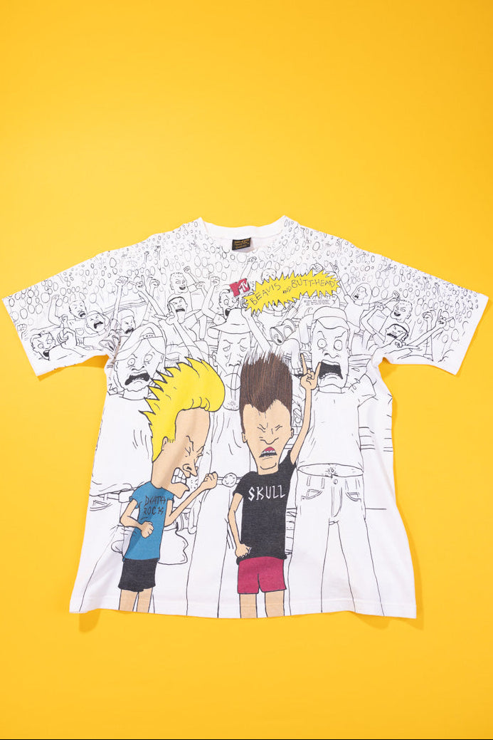Vintage 1993 MTV Beavis and Butt-head AOP T-shirt
