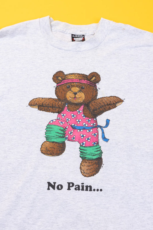 Vintage 1992 No Pain No Gain Teddy Bear T-shirt