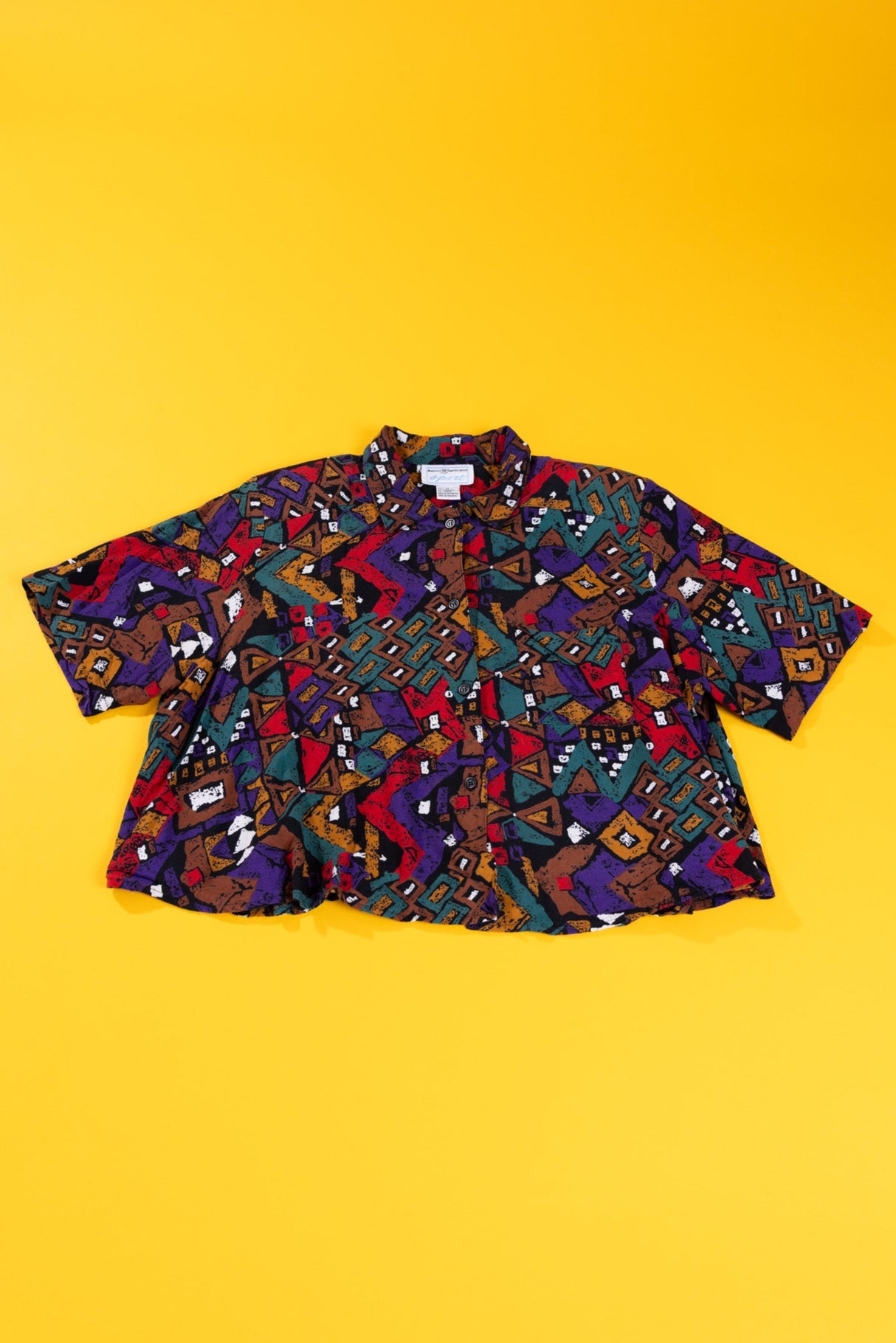 Vintage 90s Maggie Lawrence Sport Crop Button Up