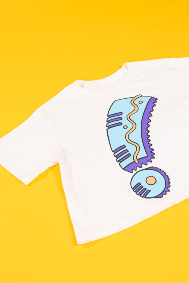 Retro Energy Crop Top (Cream)