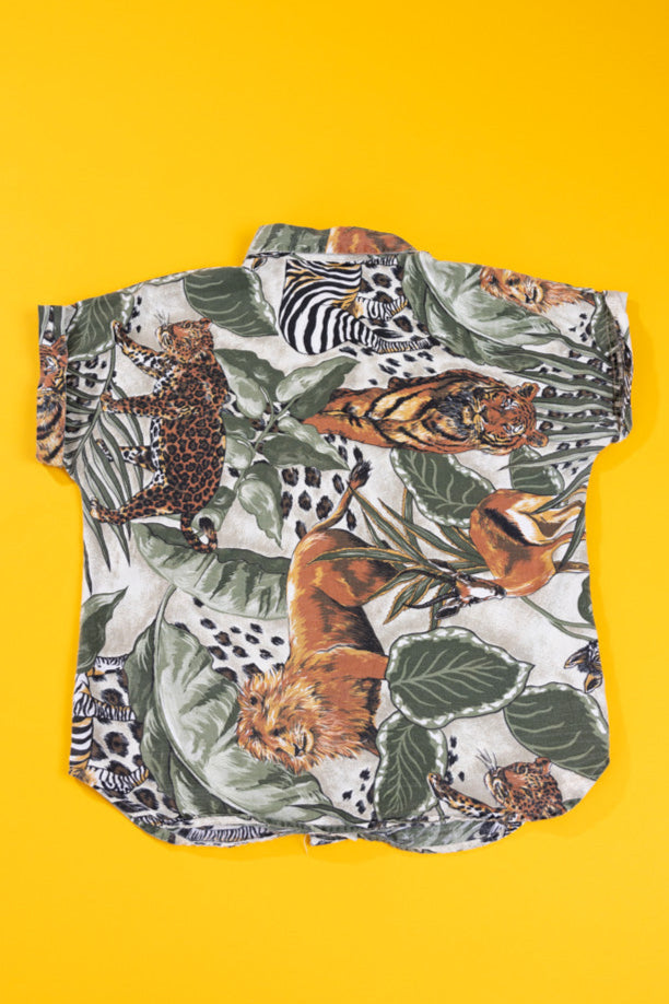 Vintage 90s Connections Animal Print Button Up