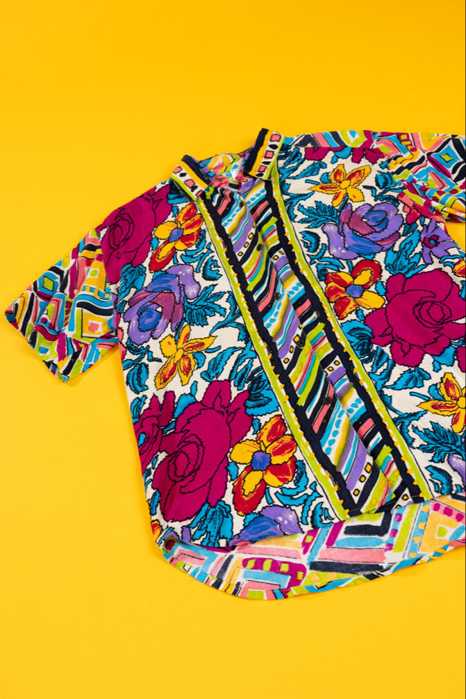 Vintage 80s Retro Button Up