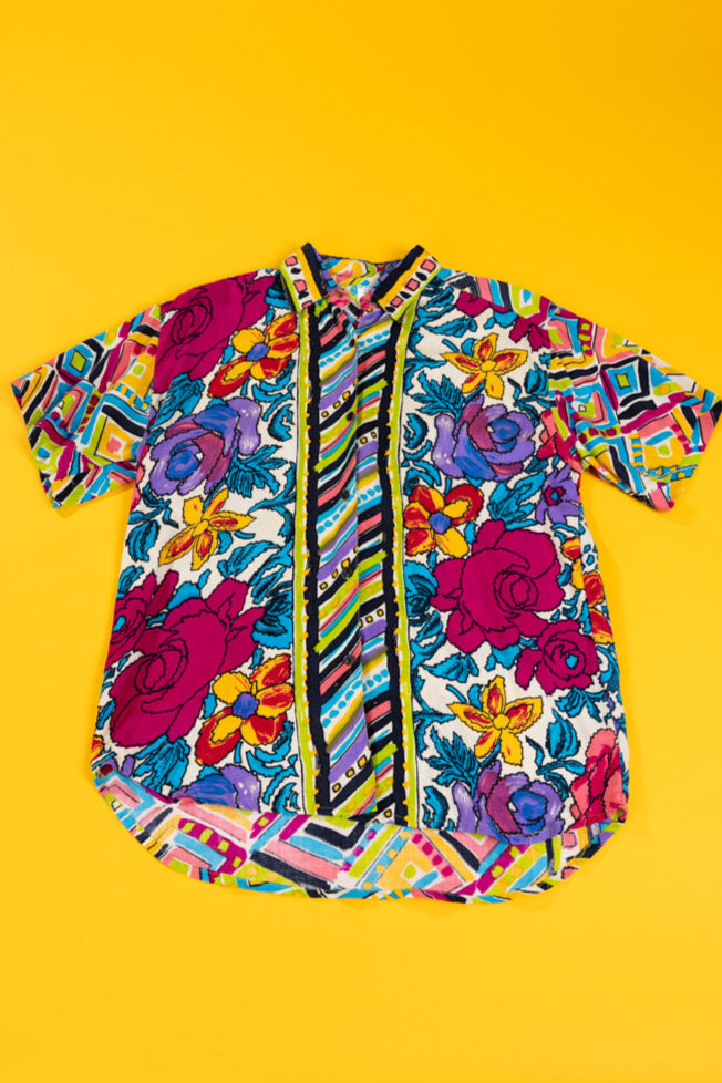 Vintage 80s Retro Button Up