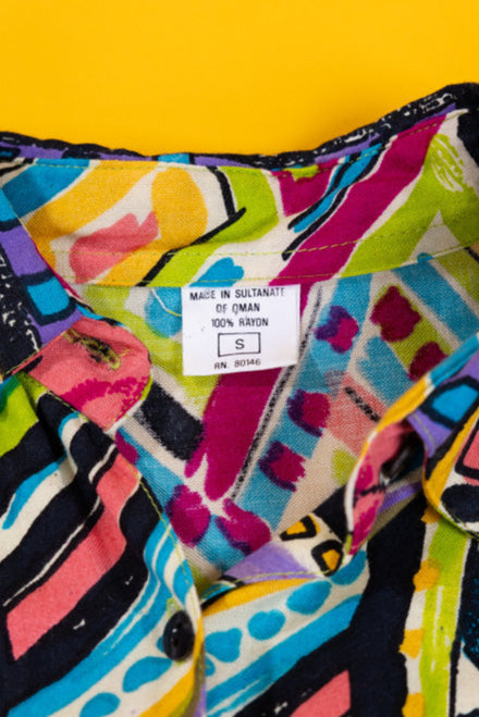 Vintage 80s Retro Button Up