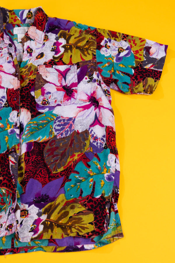 Vintage 80s Partners Floral Button Up