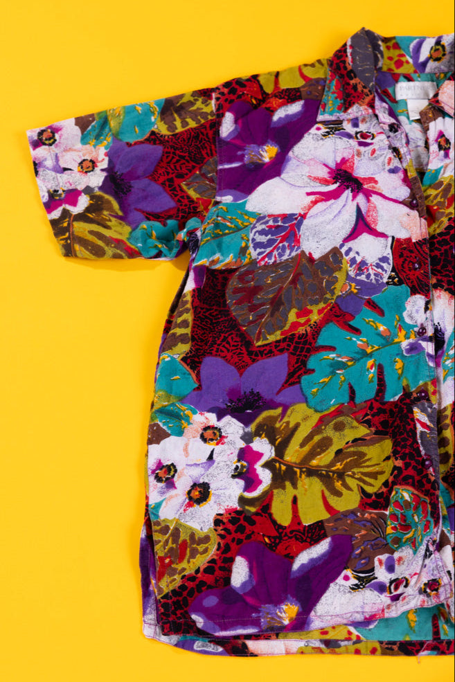 Vintage 80s Partners Floral Button Up