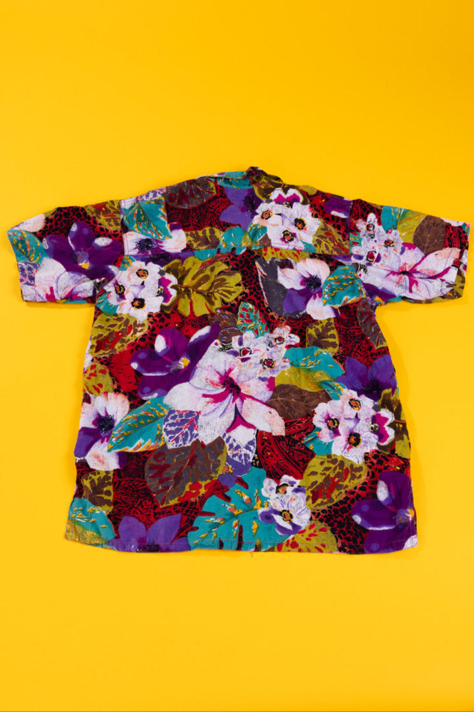 Vintage 80s Partners Floral Button Up