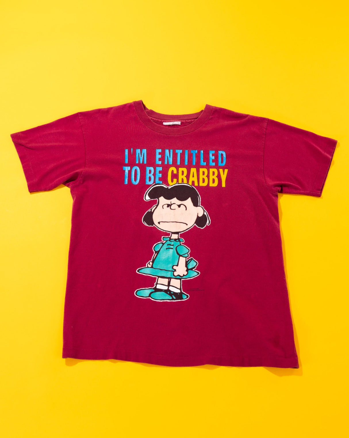 Vintage 90s I'm Entitled To Be Crabby Lucy Van Pelt Peanuts T-shirt