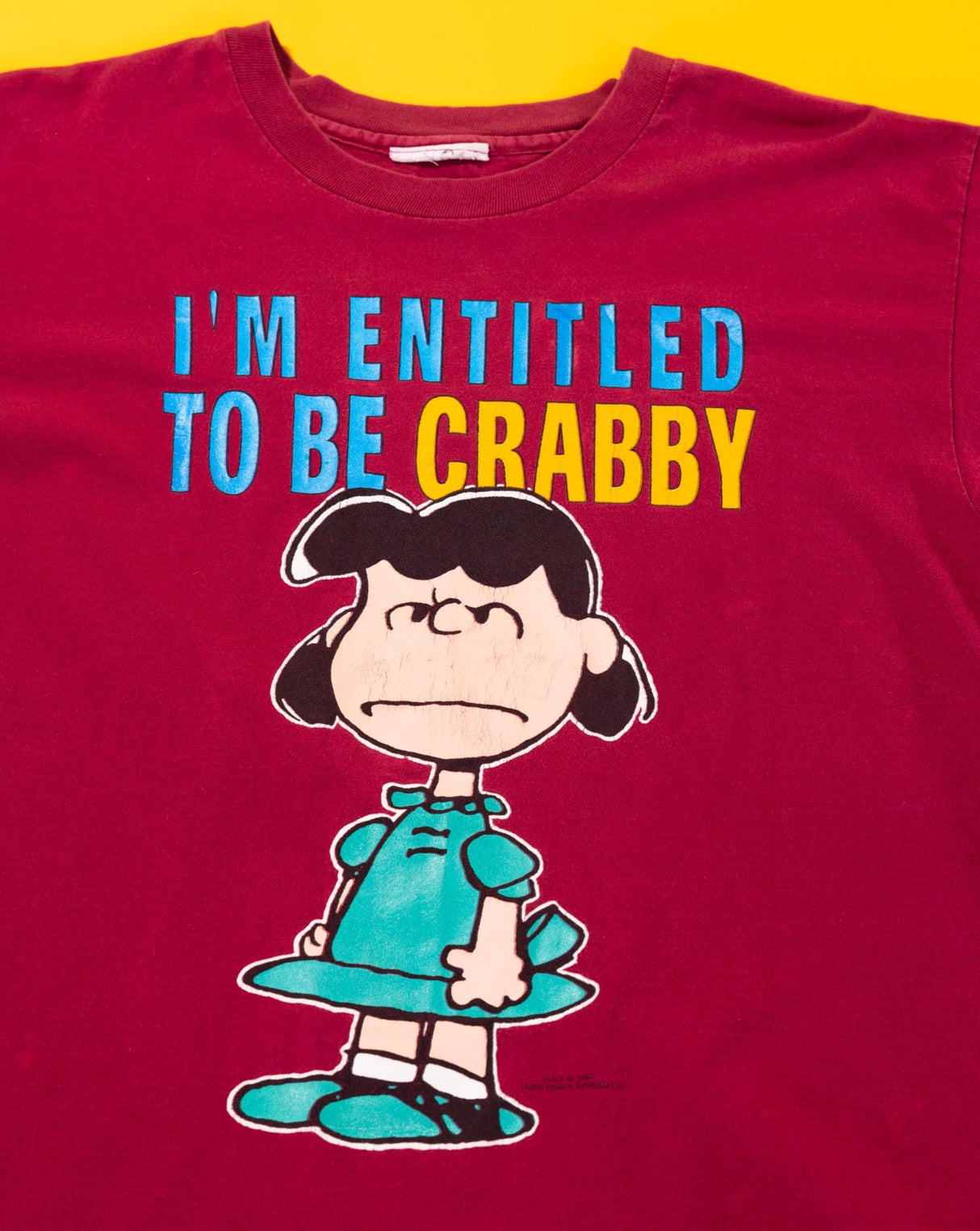 Vintage 90s I'm Entitled To Be Crabby Lucy Van Pelt Peanuts T-shirt