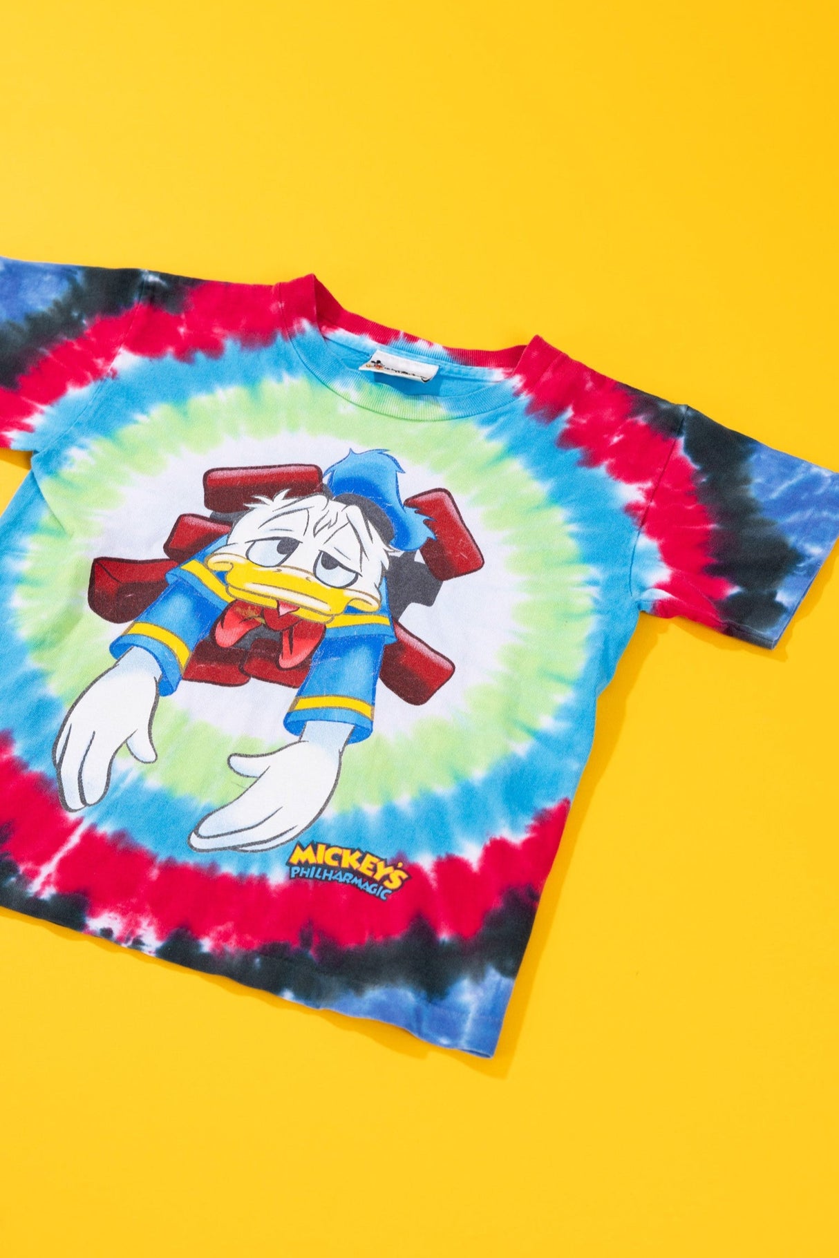 Vintage 90s Mickey's Philharmagic Donald Duck Tie-dye T-shirt (Youth M/L)